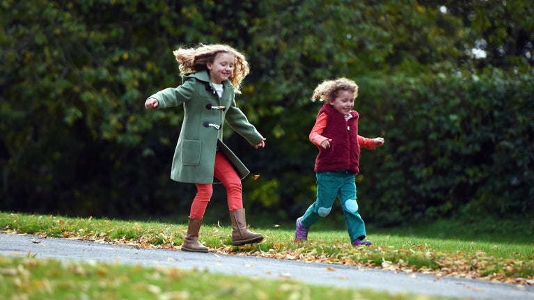 Children playing in the garden at Sizergh, Cumbria